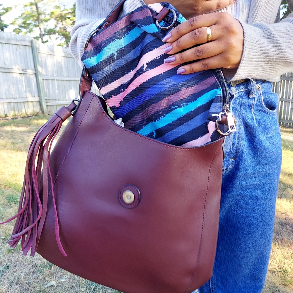Wine Caracol Purse and Pouch w/ Attachable Strap